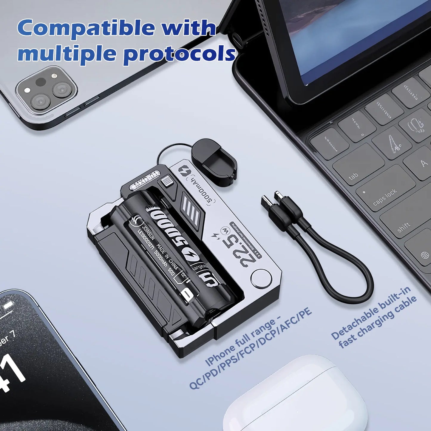 C+L Bidirectional Reverse Charging for Smartphones and Phones - Efficient Charging Method with 5000mAh Power Bank