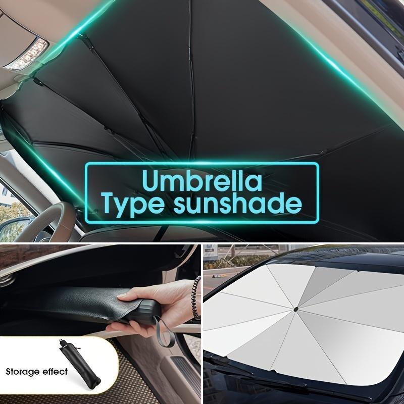Foldable Anti-UV Windshield Sunshade, Multipurpose Car Front Window Heat Protective Umbrella for Sedan SUVs, Automotive Exterior Accessories for Men & Women, Car Stuff, Vehicle