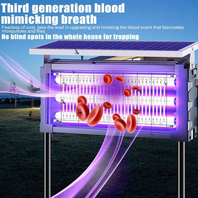 【DealsForYouDays】Solar Mosquito Killer Lamp Outdoor – 20W High-Power Waterproof Insect Zapper with 3 Tubes, Dual Charging, 6000mAh Battery for Garden, Yard, Farm, Patio,summerwins