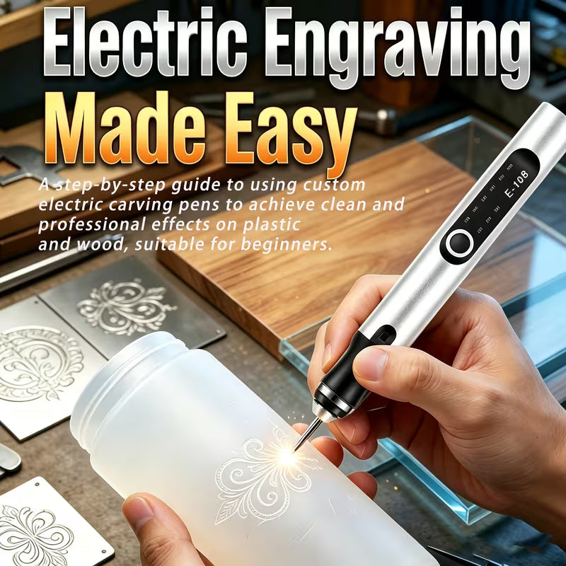 Cordless Electric Rotary Engraving Pen – USB‑C Rechargeable, 3‑Speed Adjustable, Multi‑Use for Sanding, Polishing, Drilling – Complete Accessory Kit for Jewelry, Jade & DIY Crafts