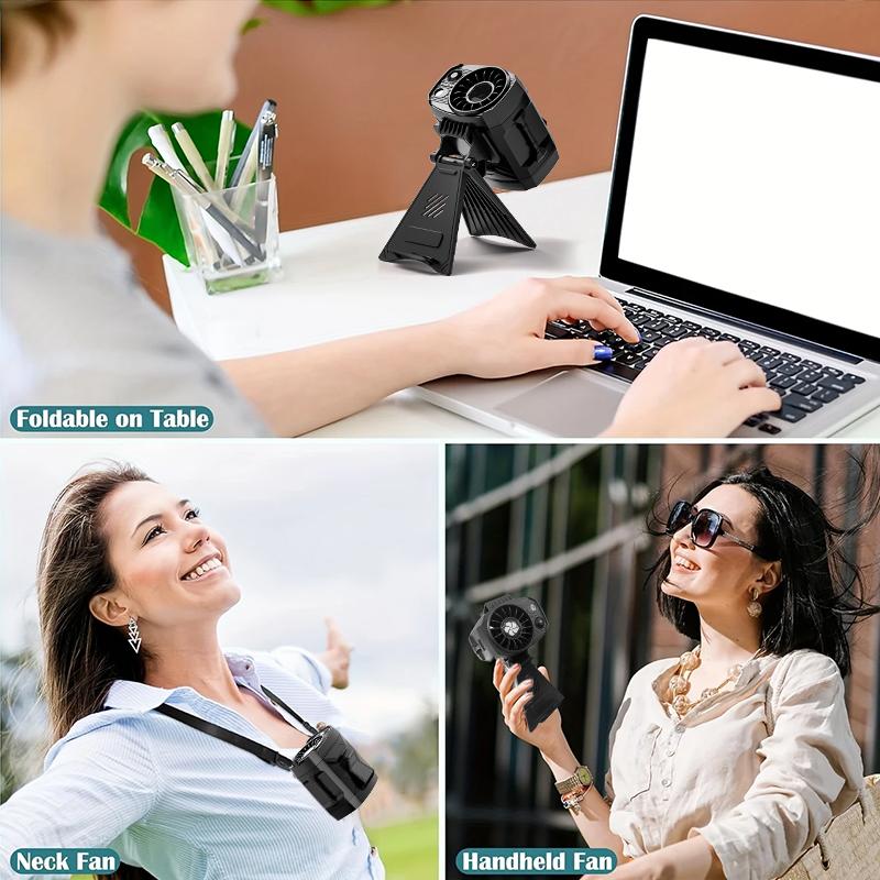 Lentorgi Portable Waist Fan, Cool Clip, Neck, Clip Fan, 27 hours long battery life, Detachable 4-speed 360° rotating LED night light (with 2 modes), USB rechargeable handheld fan for travel/car seat/bedroom use,Multifunction Electric Gifts