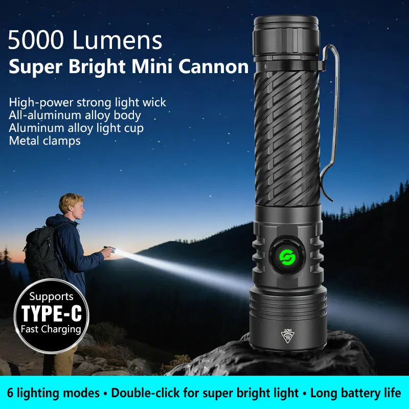 Rechargeable Flashlight Strong Light Ultra Bright Portable Outdoor Camping Flashlight Home Ultra Long Endurance Lighting Six Modes image 2