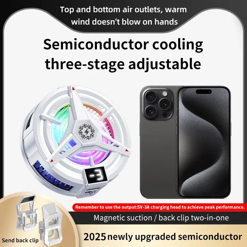 Fighter Appearance Phone Cooler, Magnetic Suction Phone Cooling Device, Efficient Endurance Phone Cooler for Multiple Scenes, USB
