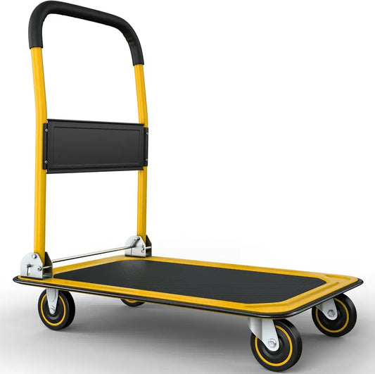 【flash sale】Upgraded Foldable Push Cart Dolly |  330 Pound Capacity Moving Platform | Heavy Duty Space Saving Collapsible | Swivel Push Handle Flat Bed Wagon cart