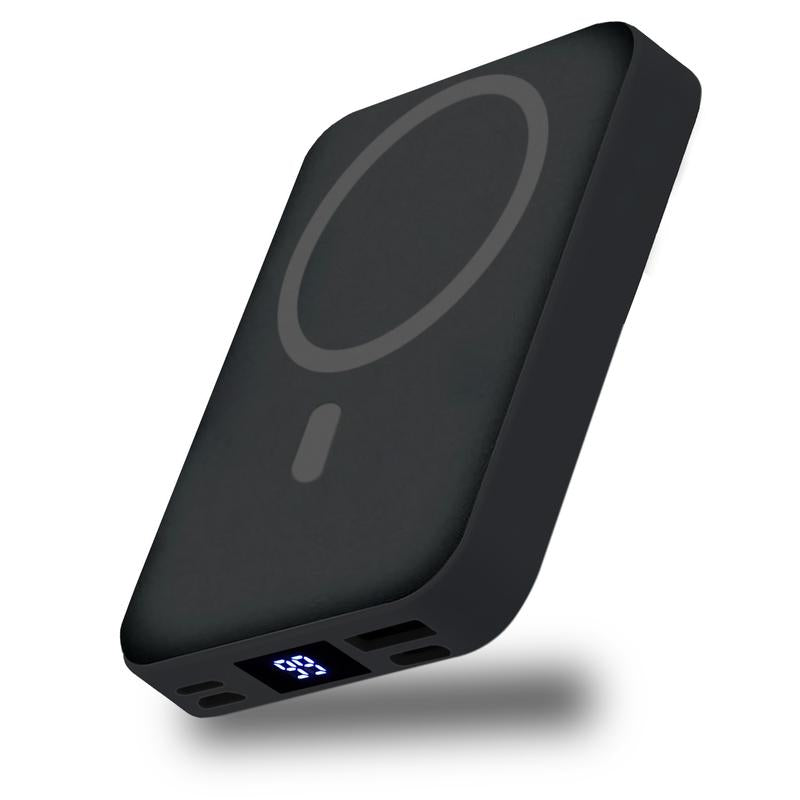 10000mAh Magnetic Power Bank – Portable Charger with Foldable Stand, LED Digital Display, Charge iPhone & Android Devices Simultaneously Summervibes