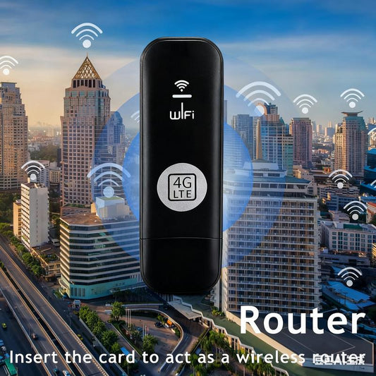 4G LTE WiFi Router【SIM Card Required】150Mbps USB Modem Unlocked Portable Car WiFi Adapter for Desktop PC Notebook TV Black Wireless Dongle Device