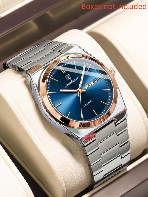 Men's Casual Business Round Dial Analog Quartz Watch, Fashion Watch for Party, Daily Clothing Decor, Trendy All-match & Exquisite Watch for Gift with Box