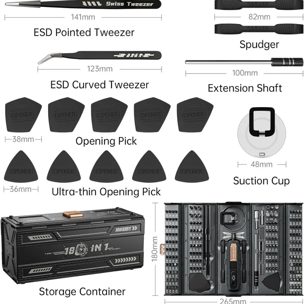180-in-1 precision screwdriver set with 21 kinds of 160 magnetic drills for laptop repair, glasses, Xbox, manual DIY, etc screwdriver，springtok image 2
