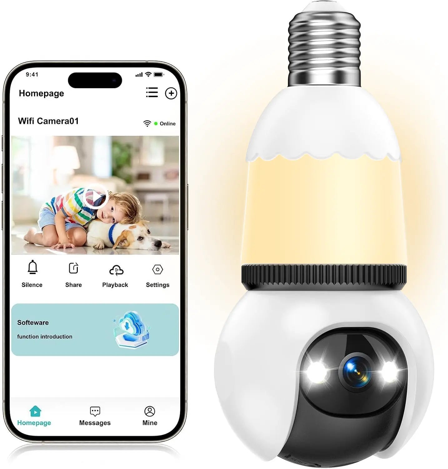 📹 Cash on Delivery ✈ Hawkray Socket-Mounted Light Bulb Cord Security Camera Tech Gadgets, 5G & 2.4GHz Wireless Indoor/Outdoor Home Camera, 360° Remote Viewing, Night Vision, Motion Detection, Real-Time Alerts, Audio, Easy Installation