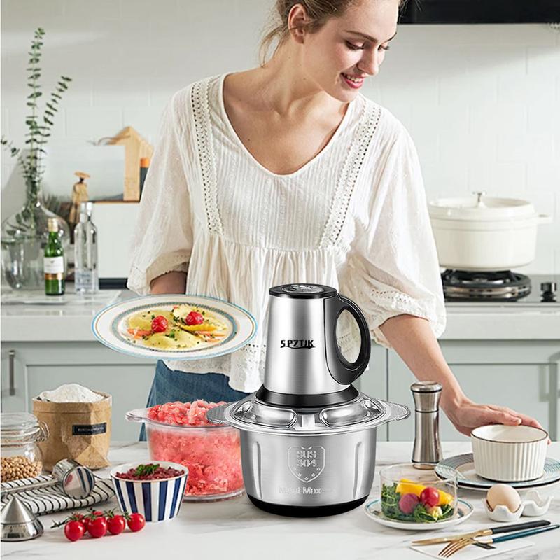 3L Baby Food Processor & Meat Grinder - 1 Free Dishwasher-Safe Blades & Bowls, Pure Copper Motor for Homemade Puree/Nuts/Meat, BPA-Free & Quiet Design for Family Cooking