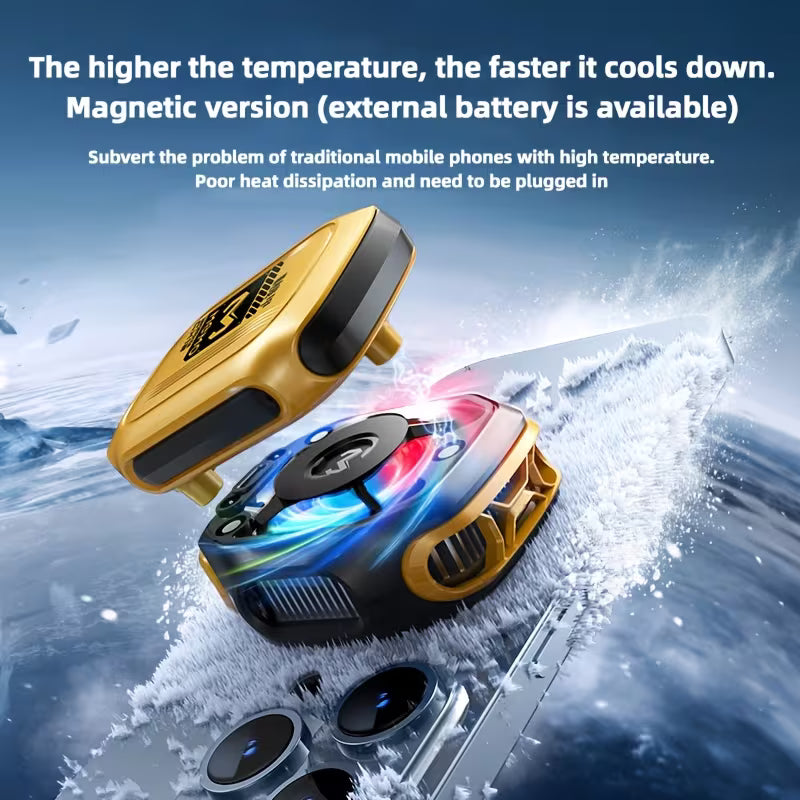 MEMO CX12 2026 New Phone Cooler – Magnetic Semiconductor Cooling, Rechargeable Battery, RGB LED, Temperature Display – Perfect for Mobile Gaming & Tiktok Live Streaming