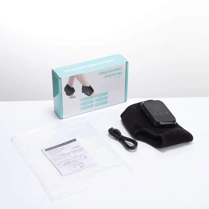 Ankle Relief Device, 3 Heat Settings 48-58°c, 3 Vibration Massage Levels, 15-Minute Timer, Touchscreen Operation, Universal Adhesive Strap image 3