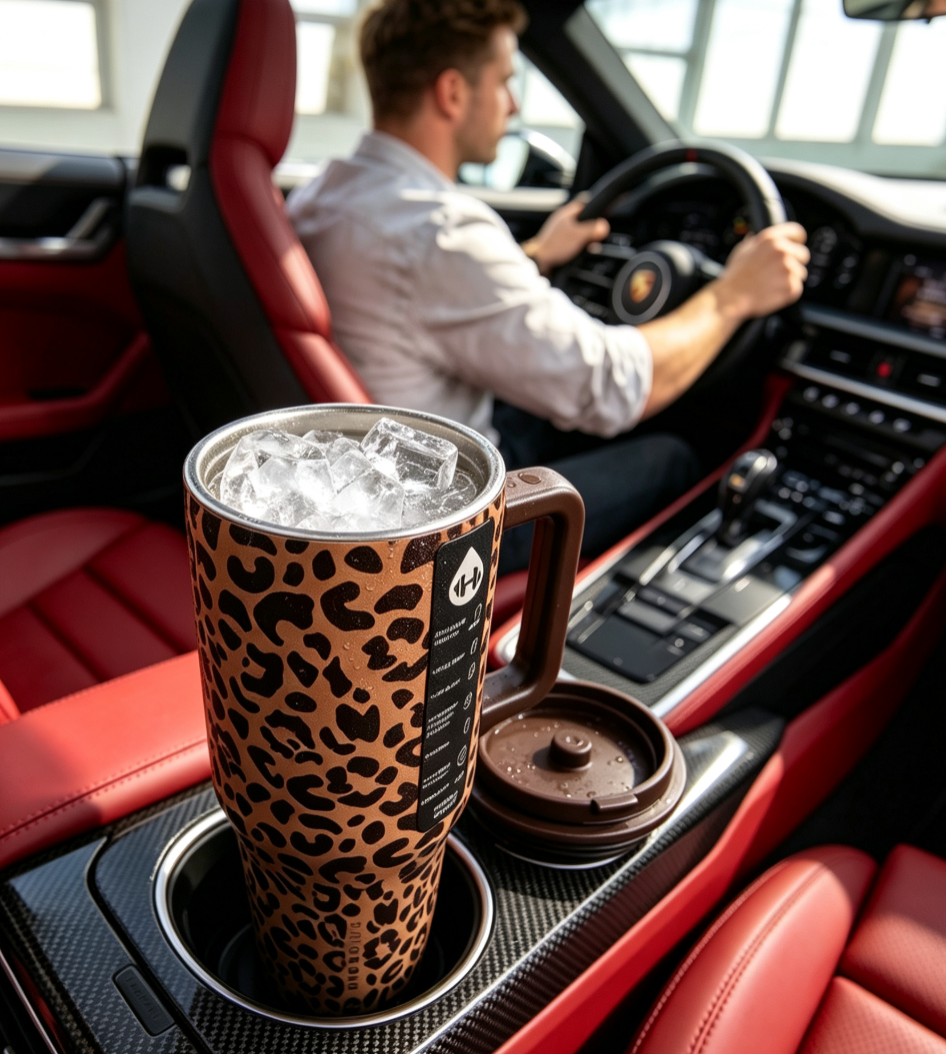 [40oz] Extra Large Insulated Tumbler, Viral Travel Sealed Cup, HYDROJUG Large Capacity Leakproof Car Thermos, Ideal for Road Trips, Travel, Fitness, Office & Home, Great Gift