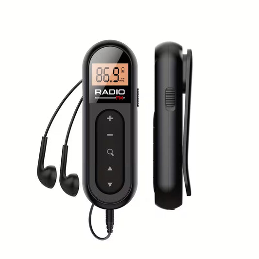 2026 Hot Selling Clip-on Rechargeable Mini FM Radio – Portable for Meeting, Tour Guide, Horse Racing & Sports, Comes with Earphones