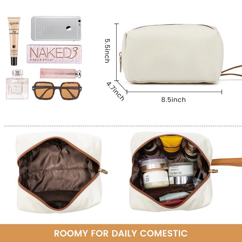 Canvas Laptop Tote Bag 15.6 and 17.3 inches for Women with Clutch Purse, Lightweight Tote Bag with 2 Cup Holder, Purses for Women, Computer bag for Work, Office, Casual. Christmas Gift Ideas