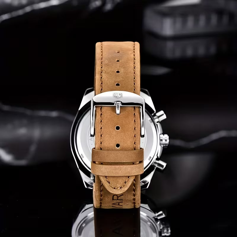 BENYAR Men’s Watch, Chronograph Analog Quartz Wristwatch, Fashion Sports Designer Timepiece, Waterproof Multi-Functional Trendy Quartz Watch, Ideal Gift Choice for Men