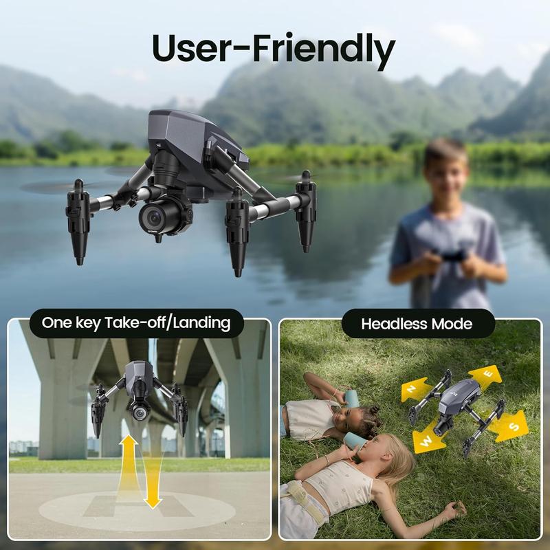 Indoor Mini FPV Drone with 1080P HD Camera, Optical Flow Positioning, 3-Rechargeable Batteries, Headless Mode, 3D Flips, Rechargeable Cool Drone