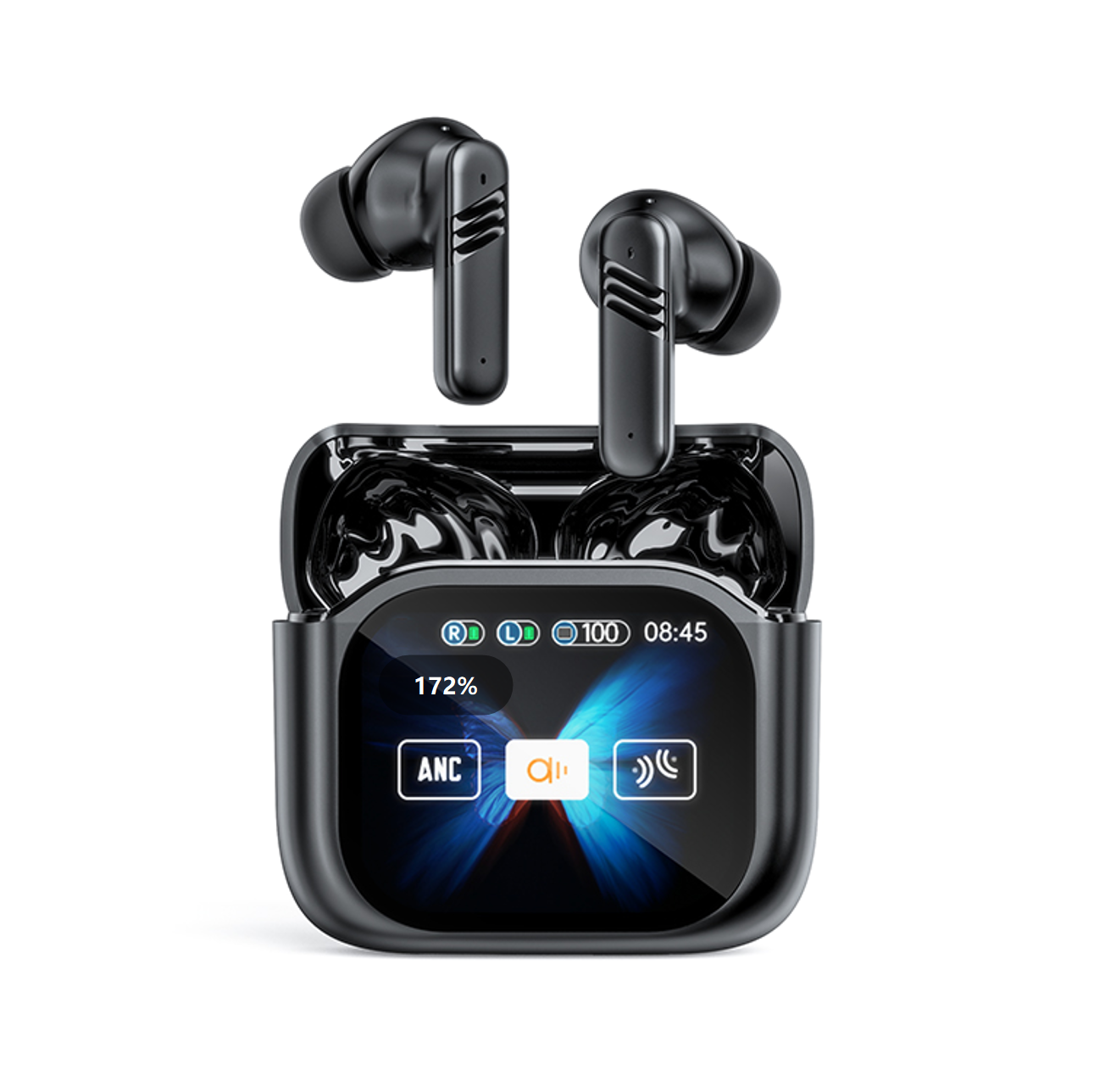 Bluetooth  Earphones LED Display High Fidelity Waterproof Wireless Earphones | Suitable for Office, Sports, Study and Audio Calls | Built-in Microphone | Earphones Dual-ear noise reduction Touchscreen color display