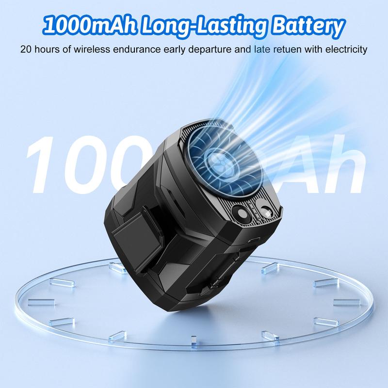 Lentorgi Portable Waist Fan, Cool Clip, Neck, Clip Fan, 27 hours long battery life, Detachable 4-speed 360° rotating LED night light (with 2 modes), USB rechargeable handheld fan for travel/car seat/bedroom use,Multifunction Electric Gifts