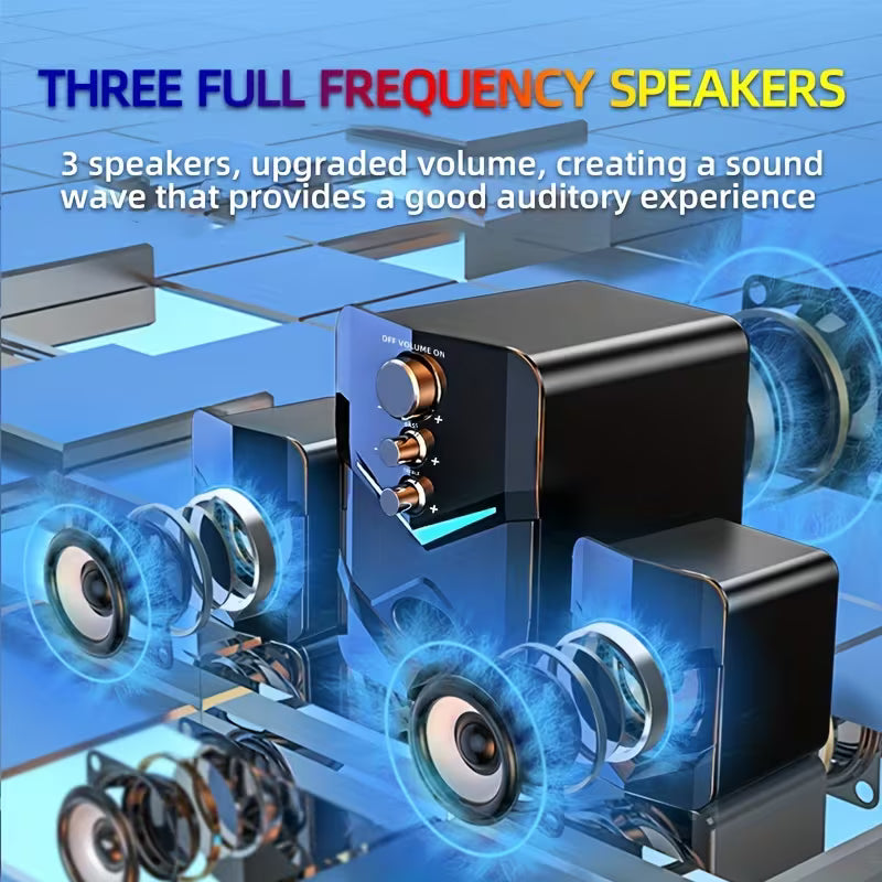 Cash on Delivery Tanzania Free Shipping Big Brand Guarantee 98% Positive 💻 SADA D-222 2.1 Desktop Speaker System – USB Powered, 3.5mm AUX Input, LED Ambient Light, Subwoofer for PC & Laptop