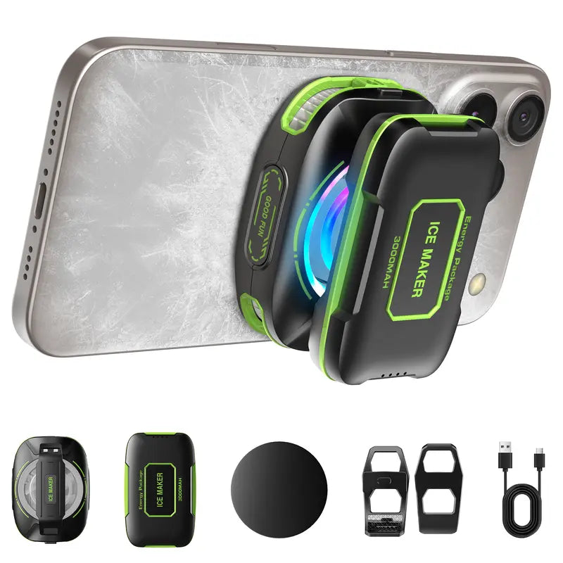 Magnetic Mobile Phone Cooler with Portable USB Fan - Lightweight Radiator, LED Temperature Display, Compatible for iPhone & Android Gamers
