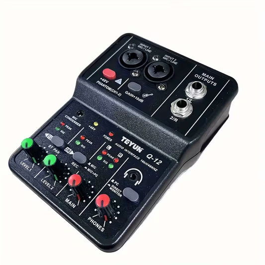 2026 Dual‑Channel USB Audio Interface – XLR Mic Jack, Driver‑Free Mini USB Mixer, 16bit/24khz, Recording Sound Card for PC Music Arrangement