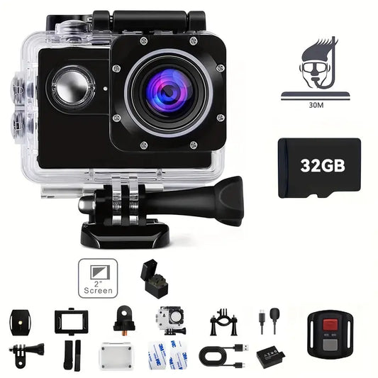 Wireless Action Camera with Ultra HD Video,12MP Photos, HDR, Daily Streaming,Stabilization,Vlogging Camera,Good Choice for Outdoorfun and Gift-giving