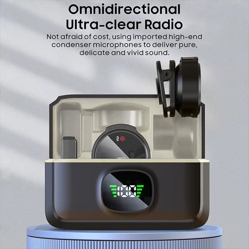 Wireless Lavalier Microphone for iPhone iPad Android With Charging Case Audio Smartphone Audio Smartphone