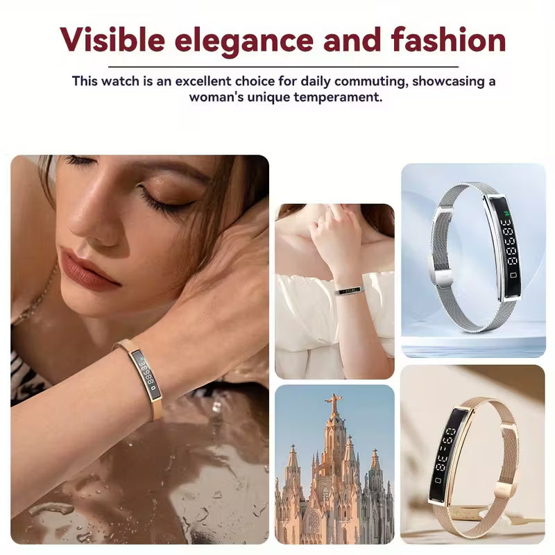 New Fashion Smart Bracelet, Heart Rate Step Counter Sleep Blood Oxygen Monitor, Menstrual Cycle Reminder Waterproof Fitness Band, Multiple Sports Modes & Step Count，Lightweight Smart Watch Compatible with Phones, Valentine’s Day Gift for Men & Women