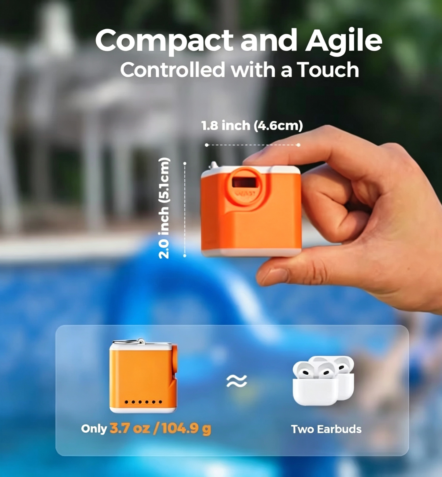 Portable Electric Camping Air Pump – Built-in 3-Level Light, Powerful Airflow, Long Lasting Battery – For Air Mattress, Pool Float & Vacuum Storage Bags
