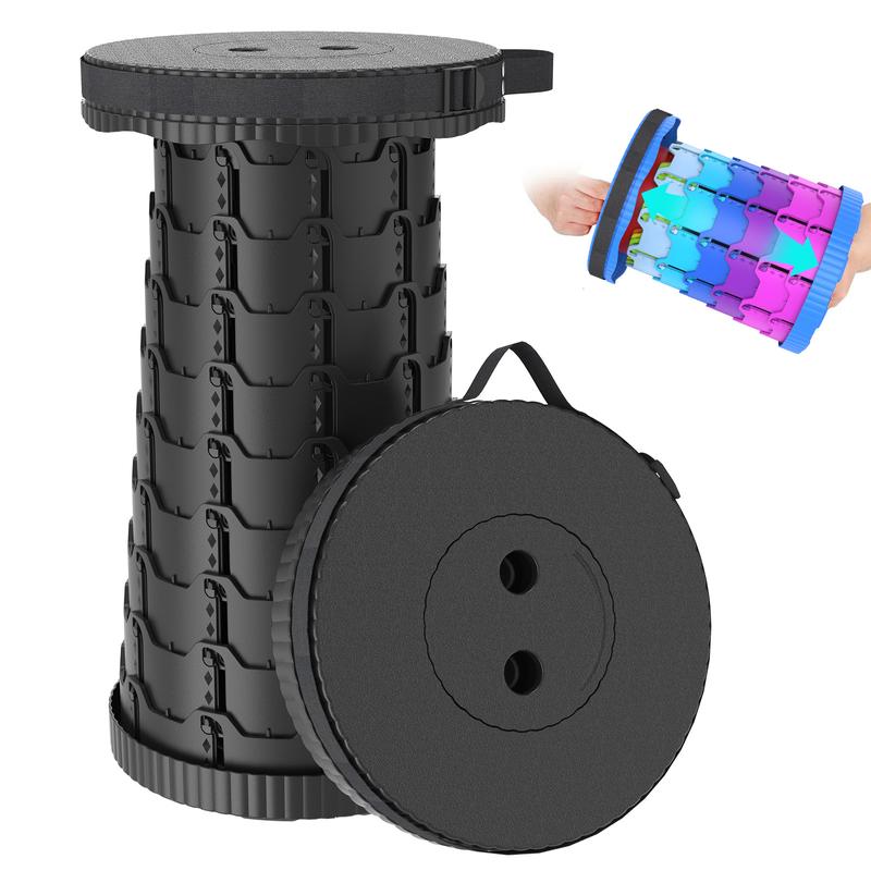 SPOVEN Upgraded Collapsible Stool Lightweight Portable Telescoping Stool with Load Capacity 400lbs ,Retractable Stool for Outdoor Fishing,Hiking,BBQ,Camping,Gardening