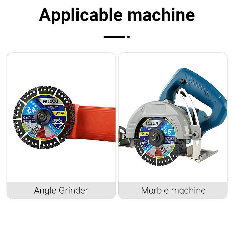 4.5" Multi-Material Cutting Blades - Dry Cut Metal, Tile, Stone & Plastic - Angle Grinder Saw Blades for Alloy, Cast Iron & Marble (115mm) Tool Accessories