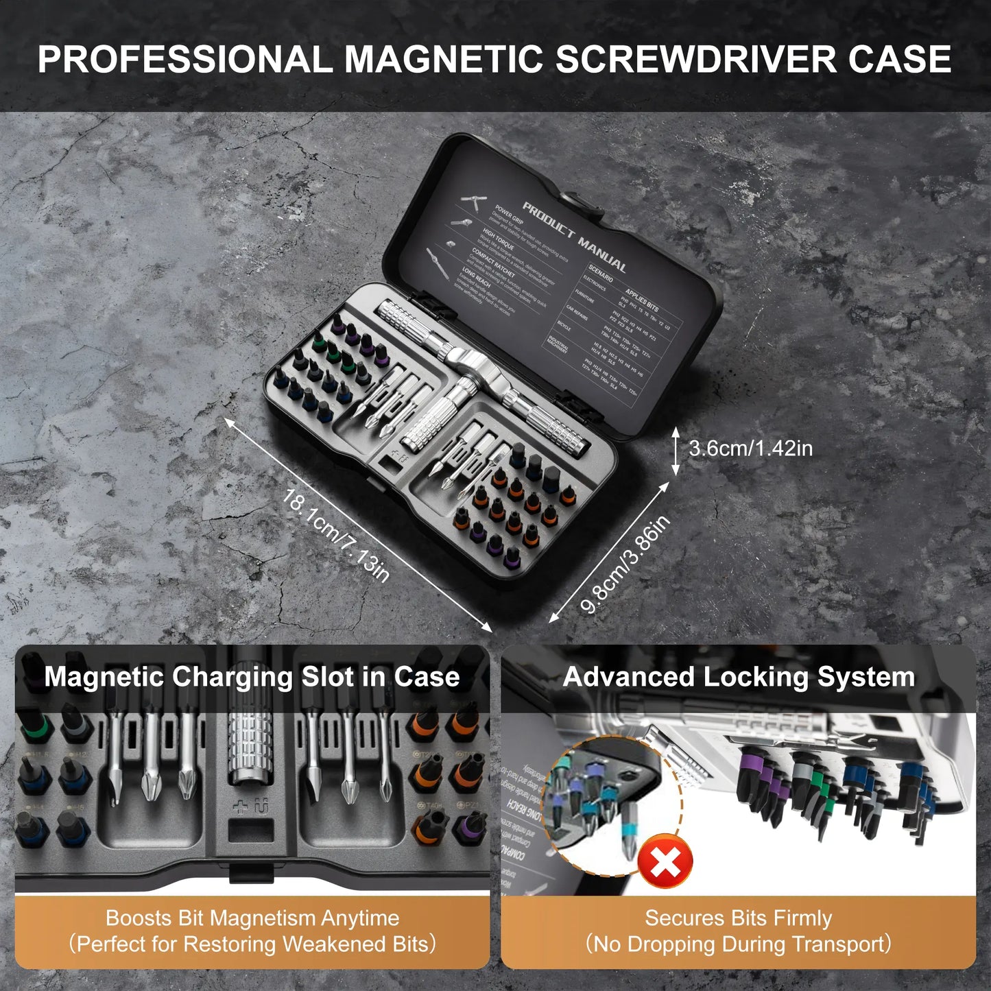 【DealsForYouDays】BoltWay 40 in 1 Magnetic Ratchet Screwdriver Set with 38 Alloy Steel Bits,T-Handle,Smooth Ratcheting,Strong Magnetic Grip,Rust-Resistant,Portable Compact Tool Kit for Furniture,Bicycle,Home Appliance Repair,Ideal,HandymanDIY Lovers image 6