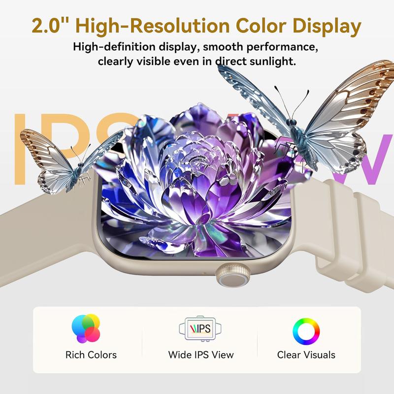 New 2.04" Fashion Touch Screen Smart Watch, Multifunctional Men Women's Smartwatch with Call Function, Fall Activity Tracker