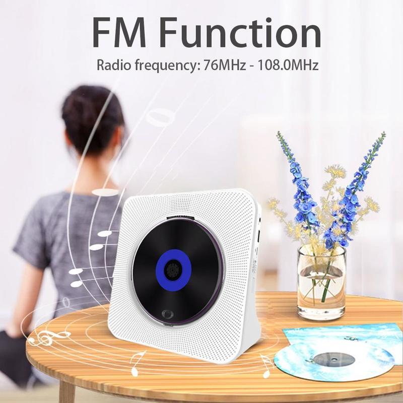 MEGICOT Portable CD Player, Desktop Vertical MP3 Music Player with Built in Speaker, Bluetooth-compatible CD Player with Remote Control, FM Radio, USB Flash AUX, DVD