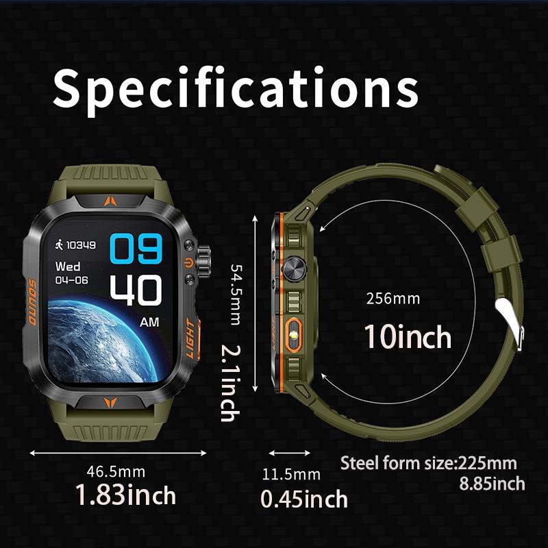 Multi-functional Smart Watch with Flashlight Compass, Fashionable Digital Watch with Heart Rate Monitoring & Sleep Tracking, Sports Watch with Multiple Sports Modes for Women & Men