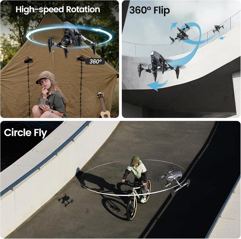 Indoor Mini FPV Drone with 1080P HD Camera, Optical Flow Positioning, 3-Rechargeable Batteries, Headless Mode, 3D Flips, Rechargeable Cool Drone