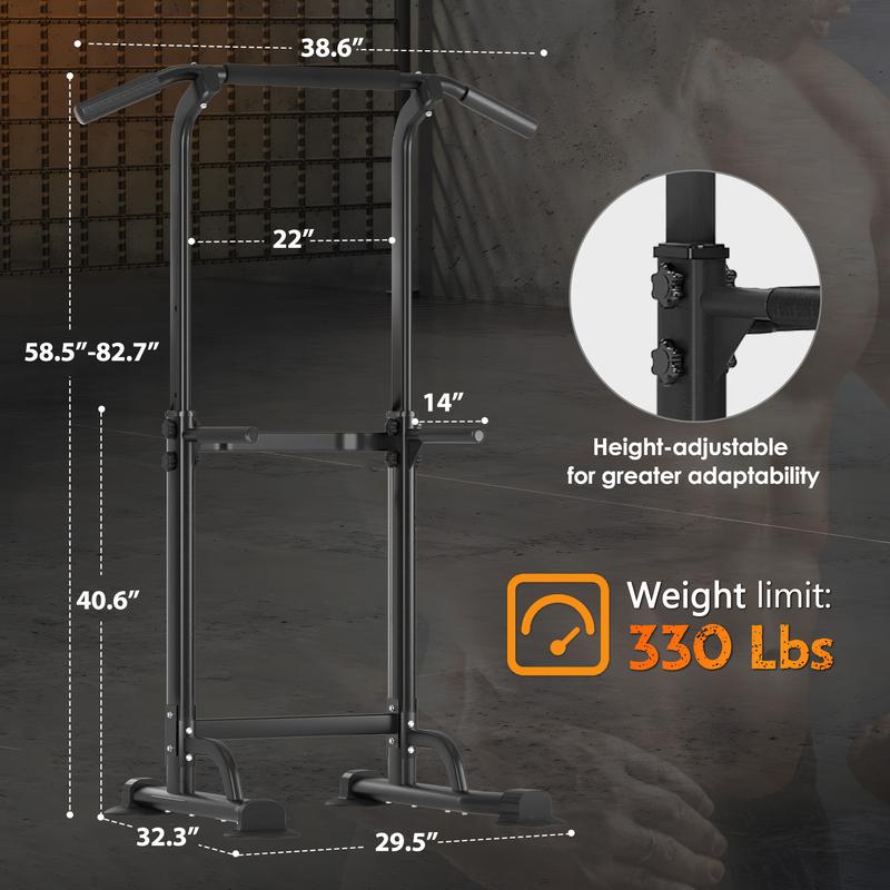 Pull Up Bar 32.3' H-Shaped Base Height Adjustable 330lbs Multi-Level Suction Cups 10 Levels for Home Fitness Use Whole Body Workout Exercise Equipment