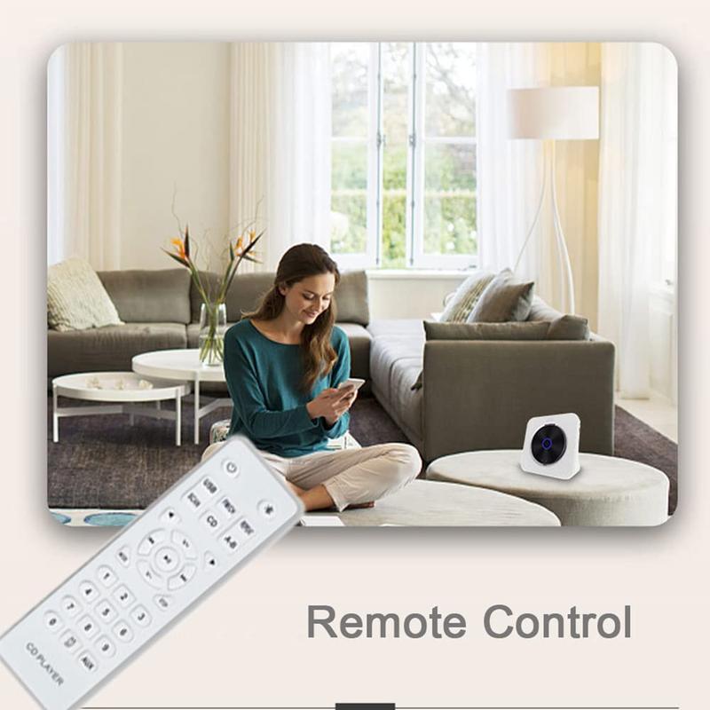 MEGICOT Portable CD Player, Desktop Vertical MP3 Music Player with Built in Speaker, Bluetooth-compatible CD Player with Remote Control, FM Radio, USB Flash AUX, DVD