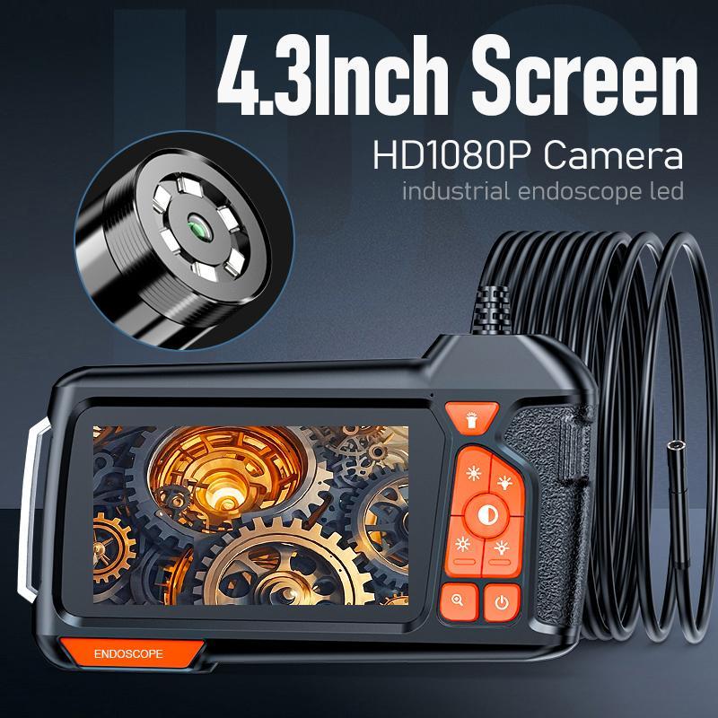 Industrial Endoscope Borescope Camera with Light, 4.3'' Screen HD Digital Snake Camera, Waterproof Sewer Inspection Camera with Cable, Measuring Gauges, Car Stuff, Vehicle, Automotive Inspection Tools