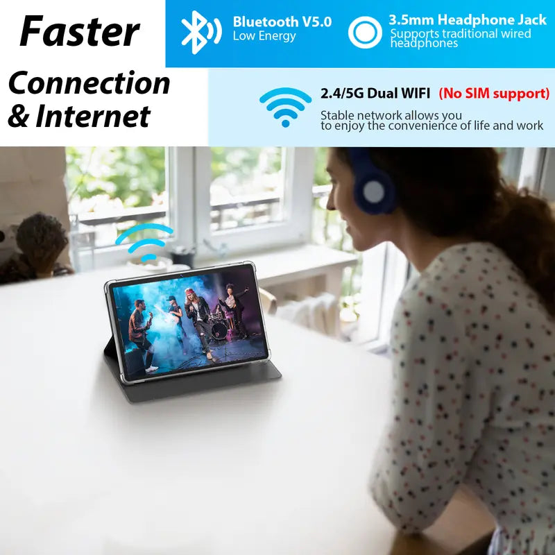 【flash sale】10.1 Inch Android 14, 2 in 1 Portable Device with Keyboard, Mouse, Case, Stylus, 8(4+4)GB RAM 64GB ROM, Dual Camera, for Xmas GiftSuitable for Valentine's Day, Christmas, New Year's Eve, and birthday gifts