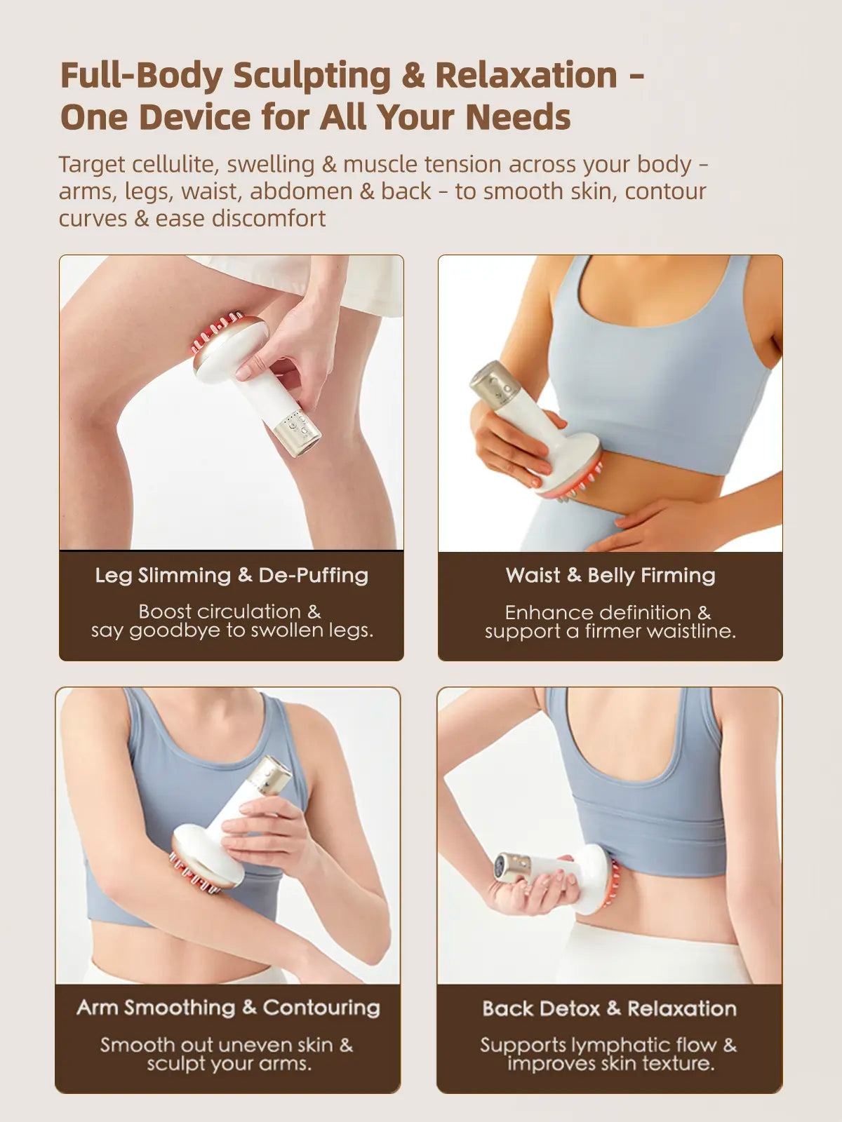 【TikTokShopRestock】Deep Tissue Massager for Sciatica & Back Pain Relief - Electric Pulse Device with Heat, Vibration, Red Light Therapy for Leg, Hip & Nerve Pain, Portable (Gold）) Detox Gift mini image 4