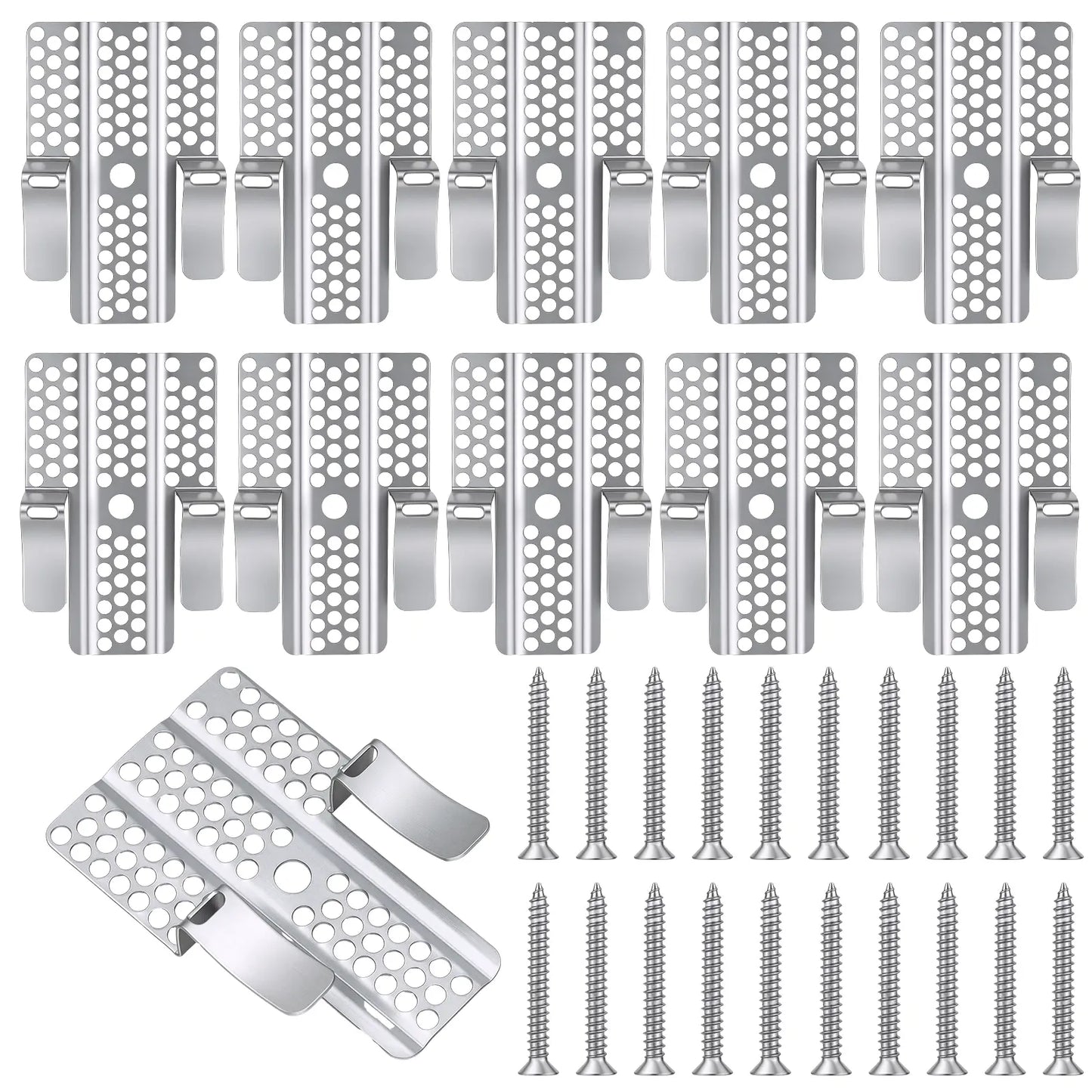 GJANSH Easy-to-Install 1/2-Inch Drywall Clips,Drywall Repair Tools, Professional Wall Hole Repair Kit and Drywall, Sturdy Metal-Backed Clips with Screws for Home Renovation,