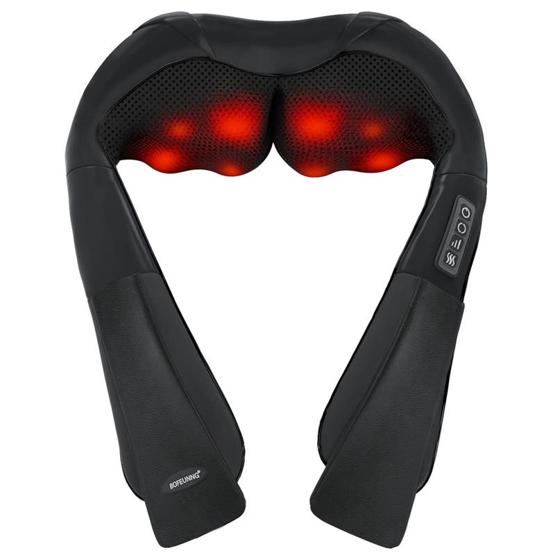 A neck and shoulder massager with heat pressing technology (gray back massage model) - a portable three-dimensional deep tissue kneading pillow for muscle relaxation, an excellent gift item. It enables you to relax your body and mind anytime and anywhere.