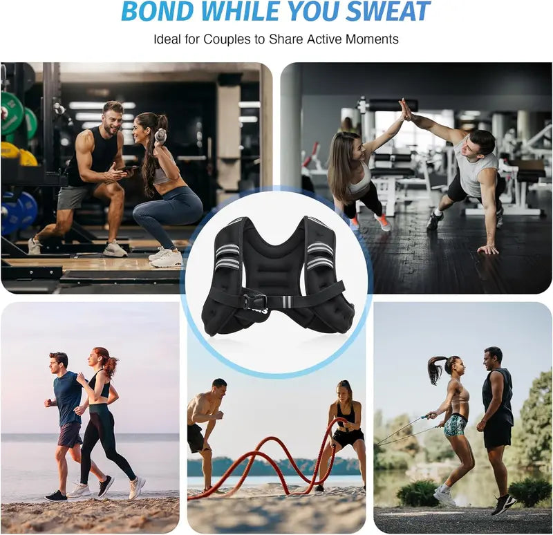 Weighted Vests-5.44gk Rucking vest with Detachable Phone Pouch&Reflective Stripes&Adjustable Straps for Men&Women|Workout enhancer for Motivational walking,Strength Training,Running,Home Workouts