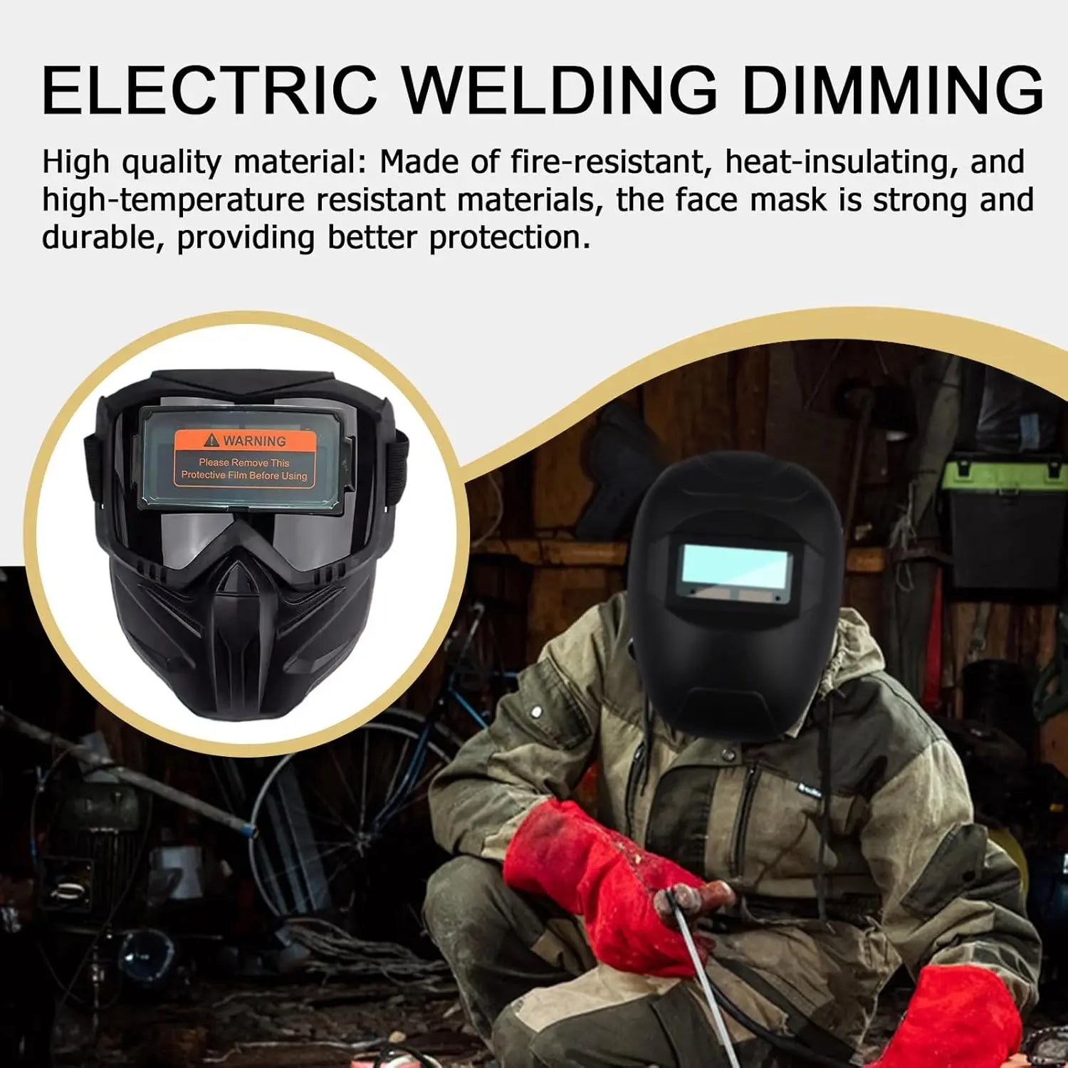 Welding Face Auto Darkening, Anti Fog Lightweight Headgear Face Shield, Protective Face Shield for TIG MIG Plasma Cutting Grinding – Eye Protection Welding Helmet for Professionals & Beginners, Durable Comfortable Full Face Safety Gear for Workshop Use image 5