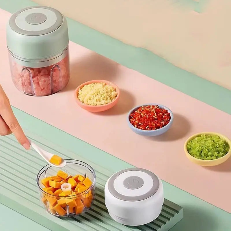 Portable Electric Garlic Mincer and Vegetable Grinder, Portable Veggie Chopper, 250ML USB Rechargeable Food Processor, Multifunctional Food Chopper, Garlic Crusher, 1200 Rpm Motor, Home Travel Small Design image 4