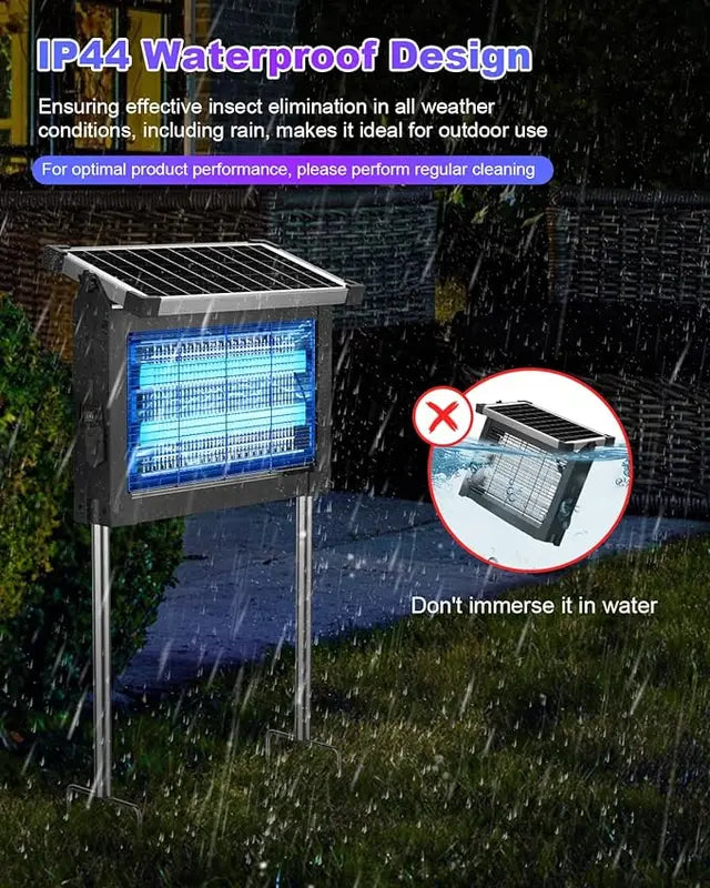 Solar Bug Zapper Outdoor,Waterproof Mosquito killer lamps Zapper with Smart Light Sensor Outdoor Solar-Powered Fly& Insect Trap for Patio, Yard, Camping, Kitchen, or Garage