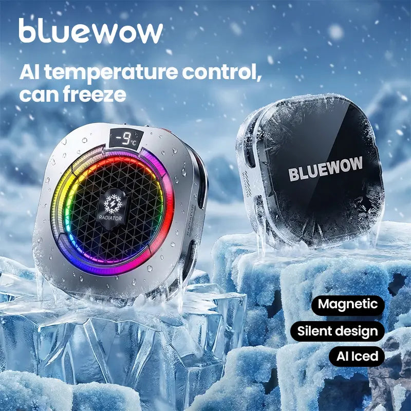 BlueWow TH16 Pro Max Portable USB Phone Cooler - 5 Modes, Stepless Level Adjustment, Vibrant RGB Lighting, Magnetic & Clip-On Design, Charging Gaming Accessory, Gift Box for Mobile PUBG, CODM image 2