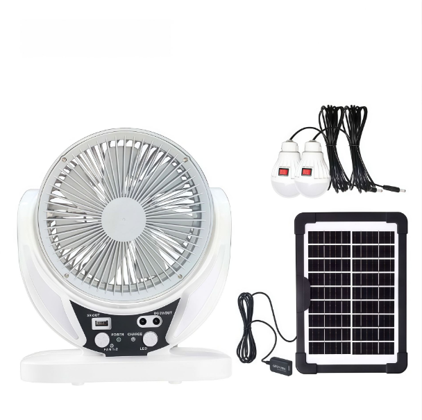 Solar Multifunctional Fan, Portable Camping Fan, Solar Panel Or USB Charging Fan, Adjustable Wind Speed And Angle, Can Charge Mobile Phones, Suitable for Emergency Use During Power Outages